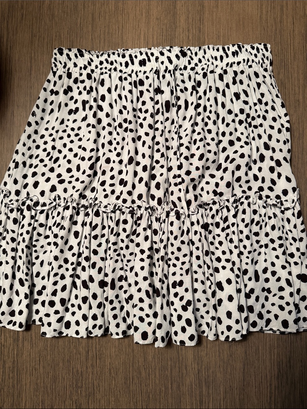 Black & White Dalmatian Tiered Mini Skirt